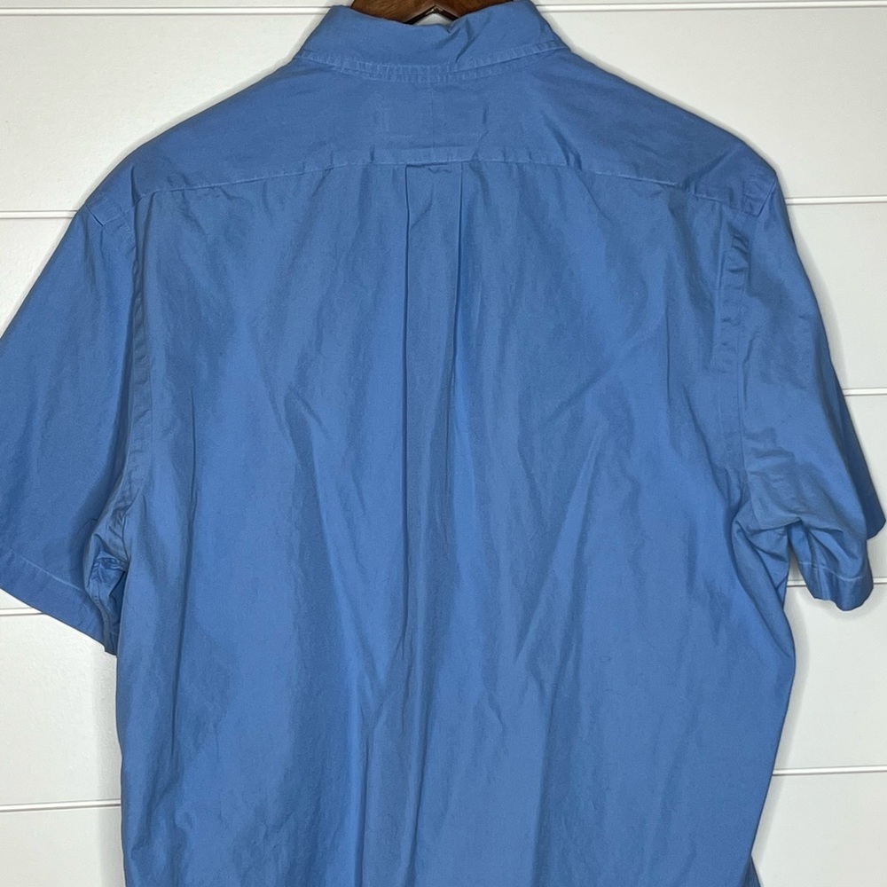 Ralph Lauren Custom Fit Men's Button Down Blue Short Sleeve Cotton Shirt L - Picture 7 of 15